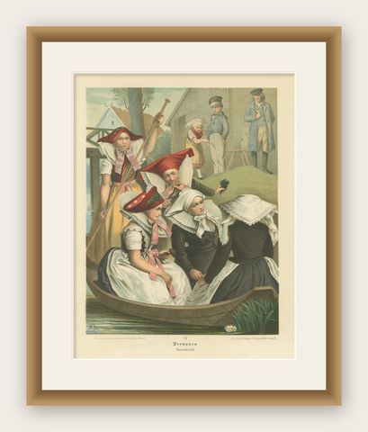 Spreewald Costume Scene, Prussia, Women in Boat, c.1875, shown framed