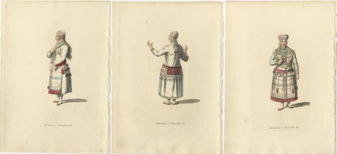 Ethnic Elegance: The Mordvin Attire of 19th-Century Russia Engraved, 1814, view 5