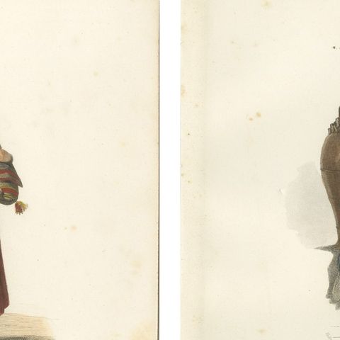 Set of Four Antique Spanish Costume Engravings, Castile & Madrid, circa 1850, close-up 1