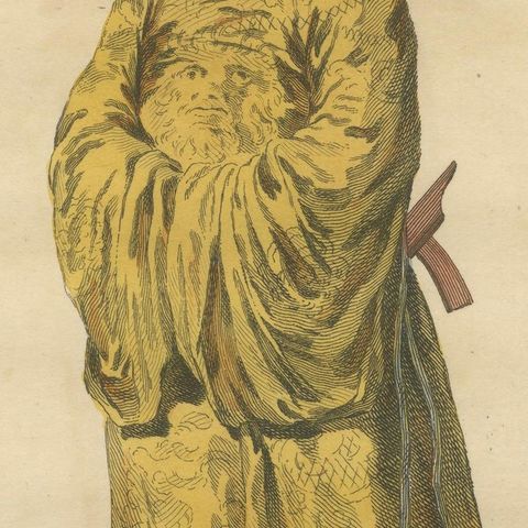 Chinese Emperor in Imperial Robes, Antique Costume Print, Jefferys 1749, close-up 5