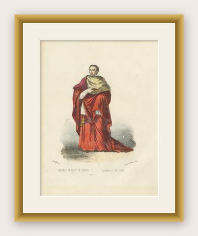 Cardinal en Habit de Chœur (Cardinal in Choir Dress), Plate 7, 1862, shown framed