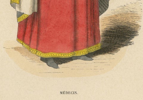 Attire of a Medieval Scholar: The Learned Physician of the Middle Ages, 1847, close-up 1