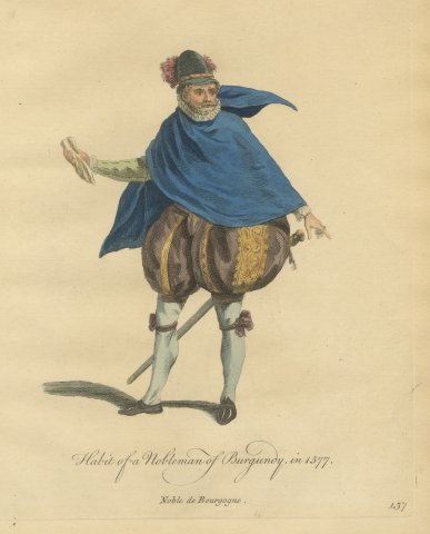 Nobleman of Burgundy in Blue Cape and Puffed Trunk Hose, 1577, Jefferys 1757