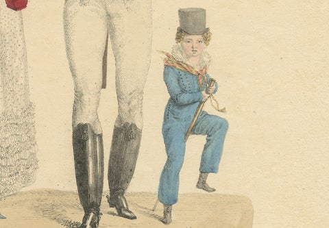 Costume de Printemps, Elegant Early 19th-Century French Fashion Engraving, close-up 2
