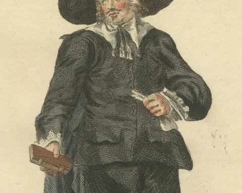 Oliverian, English Partisan of Cromwell in 1650, Jefferys Costume Print, 1757, close-up 2