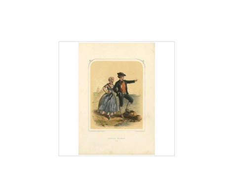Antique Costume Print of Zealand 'The Netherlands' by A. Lacouchie, circa 1850, view 4