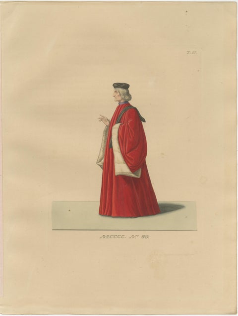 Venetian Nobleman and Noblewoman Costume Prints, Camille Bonnard, 1845, view 3