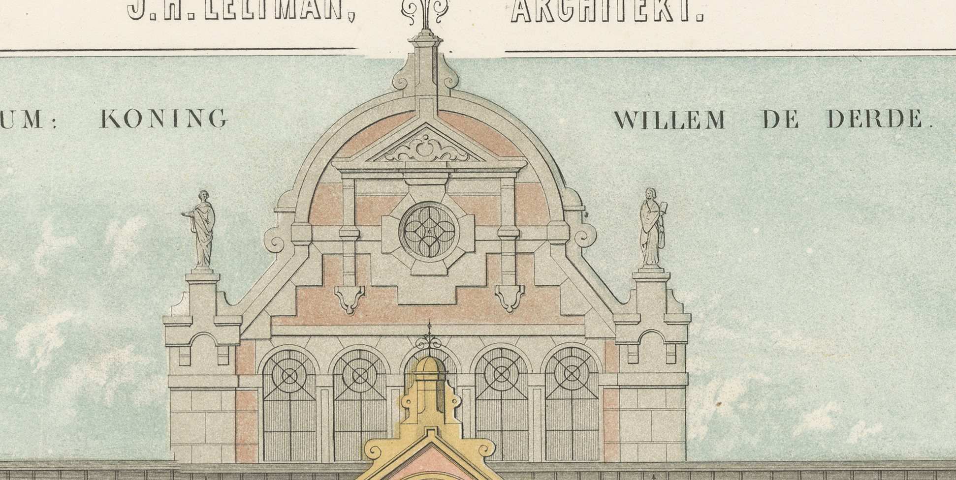 Museum King Willem III, Elevation, Dutch Architecture Print, Leliman, 1865-1866, view 3