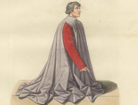 Historical Portraits of Sixtus IV, Platina and a Noble Englishwoman, 1845, close-up 2