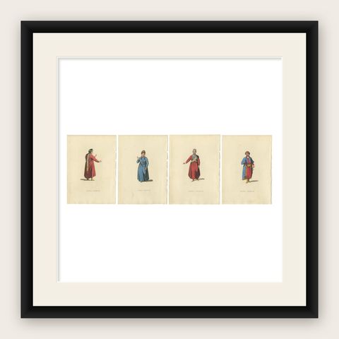 Picturesque Representations of the Dress and Manners of the Russians, 1814, shown framed