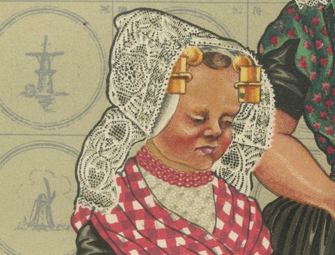 South Beveland Roman Catholic Dress with Girl and Grandfather, Plate XLII (1932), close-up 4
