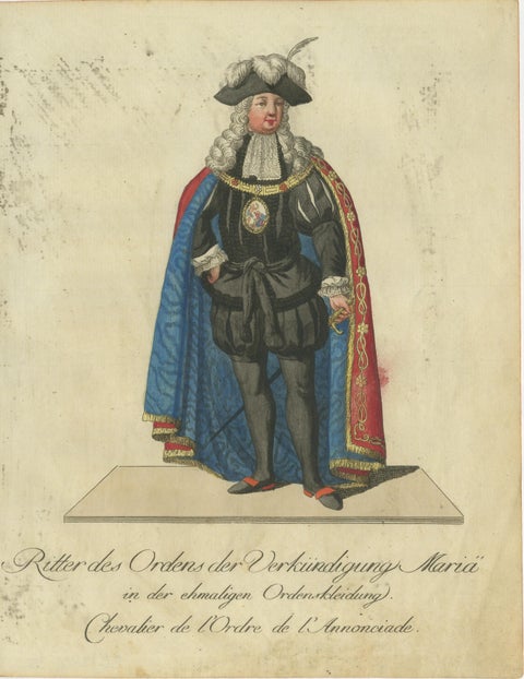 Knight of the Order of the Annunciation in Ceremonial Attire, Engraving 1791, view 2