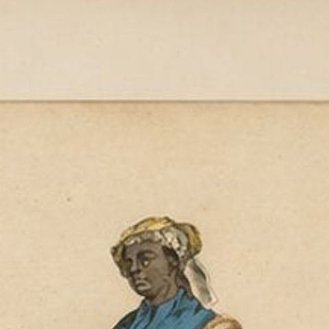 Arabian Moor in Yellow Robe, Antique Hand-Colored Costume Print, 1749, close-up 6