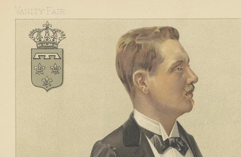 Royal Elegance: Prince Henry of Orleans, Fencing Nobleman, Vanity Fair 1897, close-up 3