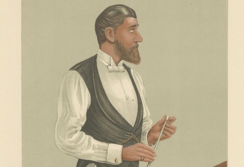 Elegance at Play: John Roberts Jr., Billiards Virtuoso, Vanity Fair 1885 by Spy, close-up 3