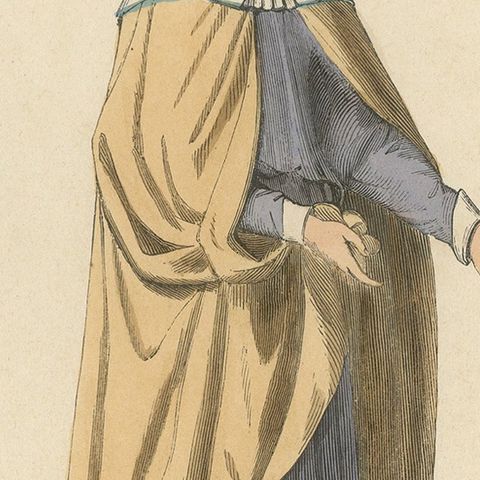 Dignified Poise of a Spanish Noblewoman in an Original Lithograph Published 1847, close-up 5