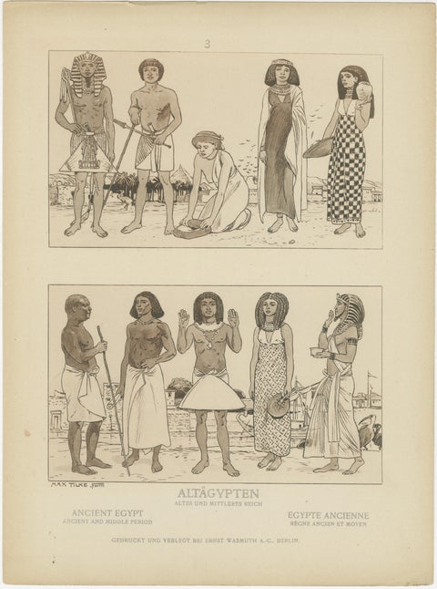 Antique Egyptian Costume, Culture and Primitive Time Plates, c.1900, view 4