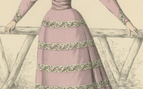 Victorian Splendor: Fashion Lithograph from the 1889 Exposition Universelle, close-up 2