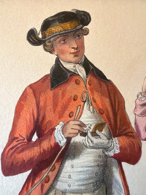 Louis XVI French Rococo Court Costume Lithograph, 1775, Published 1847, view 2