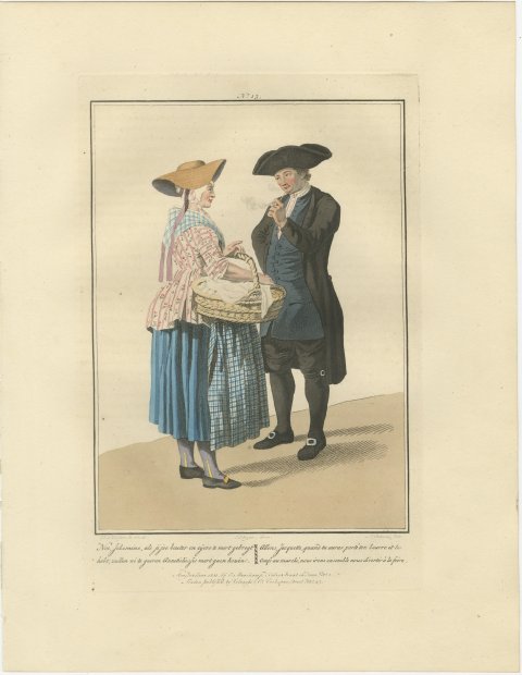 Off to the Fair with Butter and Eggs, Dutch Costume Print, 1811, view 2