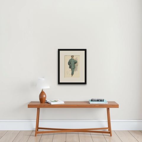 Vintage Fashion Print 'Pl. 16520' published in Le Tailleur Moderne, 1954, shown framed on a wall