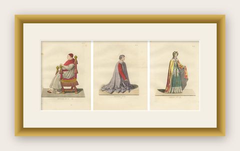 Historical Portraits of Sixtus IV, Platina and a Noble Englishwoman, 1845, shown framed