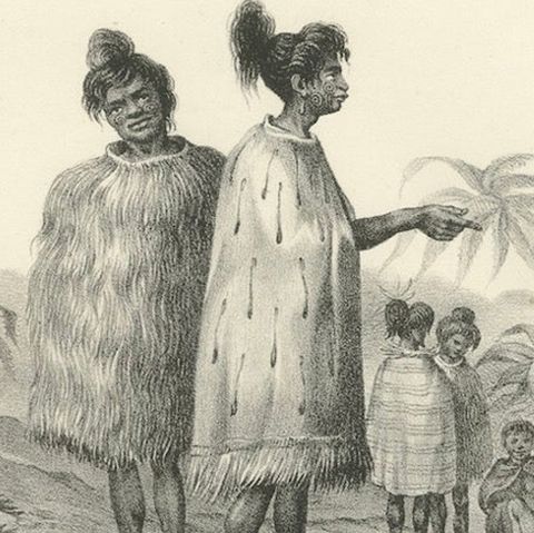 Costumes of the Indigenous People, Cape Palliser & Cook Strait, New Zealand 1836, close-up 4
