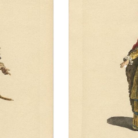 Polish Royal & Noble Costume Engravings, Hand-Colored Set of 4, 1749, close-up 1