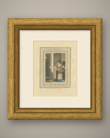 Buy a Bill of the Play, Theatre Drury Lane, Cries of London, 1804, shown framed