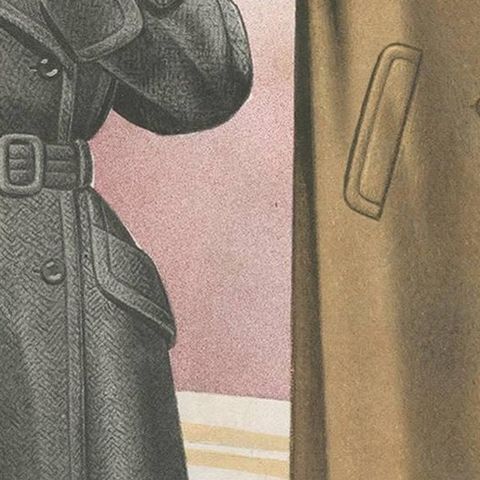 Vintage Fashion Print 'Pl. 14315' published in Ladies Styles, 1952, close-up 2