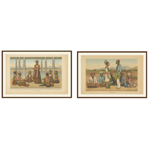 Antique Javanese Costume & Dance Prints, Bedajas and Ronggeng, c.1860
