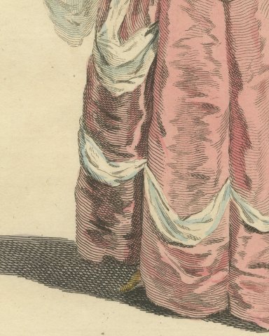 Imoinda in the Tragedy of Oroonoko, Back View, Georgian Stage, Jefferys 1757, close-up 3