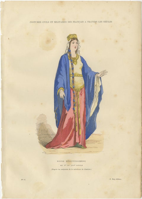 Gaulish to Carolingian Women’s Costume, French Historical Prints, 5-Plate Set, view 3
