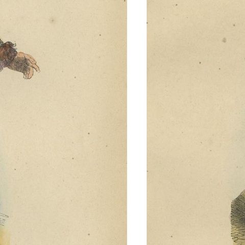 Yakut People in Traditional Attire, 1844 Handcolored Lithographs, close-up 6