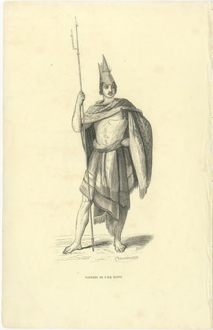 Native of the Island of Rotti, Antique Wahlen Costume Print, 1843-1844, view 2