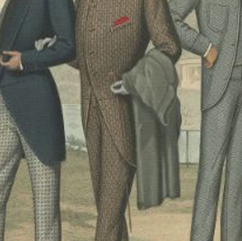 Antique Print of Fashion in April 1883 by Klemm & Weiss, circa 1900, close-up 2