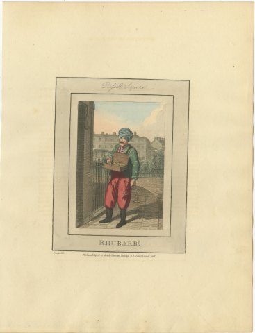 Rhubarb Seller in Russell Square, Cries of London, 1804, view 2