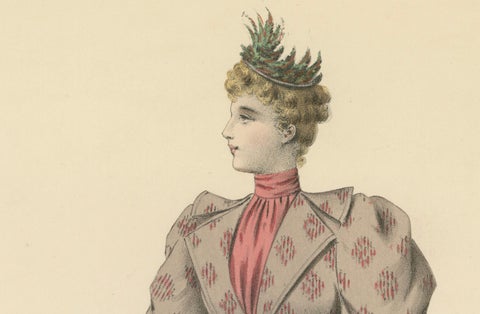 Refined Elegance: 1889 Fashion Lithograph by Michau, the Exposition Universelle, close-up 3