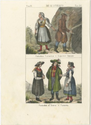 Carniolan Peasant Woman, Styrian Digger, Peasants of Istria and Carniola, 1842, view 2