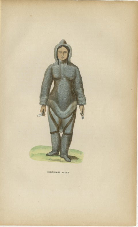Antique Arctic Peoples & Northern Tribes Costume Prints, Set of 9, c.1852, view 10