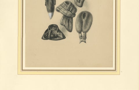 French Art Nouveau Fashion Design of Fur Collars and Stoles, c.1910, close-up 4
