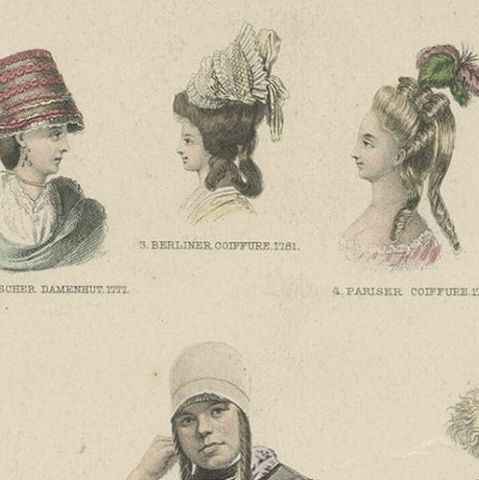 Decorative Print of Costumes of Hungary, England, Germany Holland Etc., C.1875, close-up 2