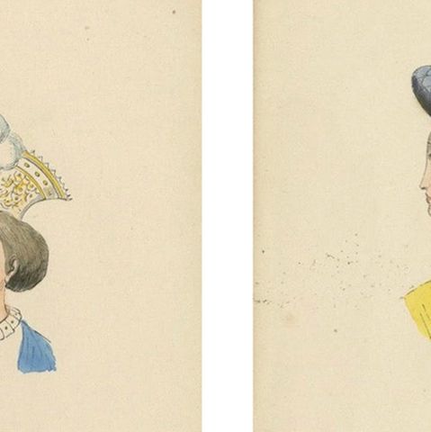 Costume du Moyen Âge: Portraits of Elegant Ladies, Published in 1847, close-up 5
