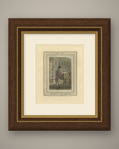 Knives to Grind, White Hall, Cries of London, 1804, shown framed