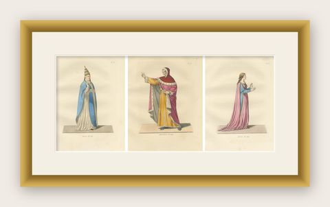 Ecclesiastical and Civic Dress in Renaissance Italy: Pope, Judge, Lady - 1845, shown framed