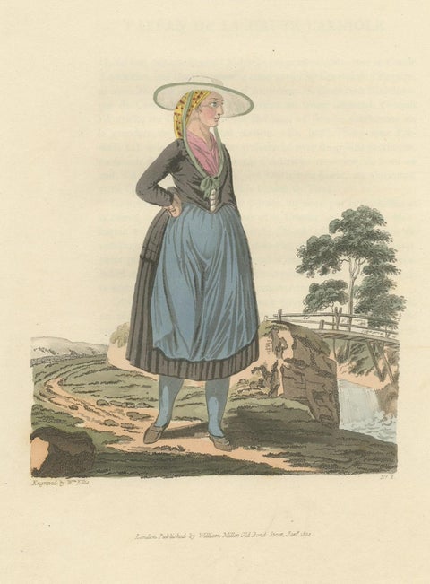Old Costume Print of a Peasant of Upper Carniola, Slovenia, Eastern Europe, 1804, view 3