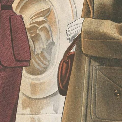 Decorative Vintage Fashion Print published in Ladies‘ Styles, 1952, close-up 2