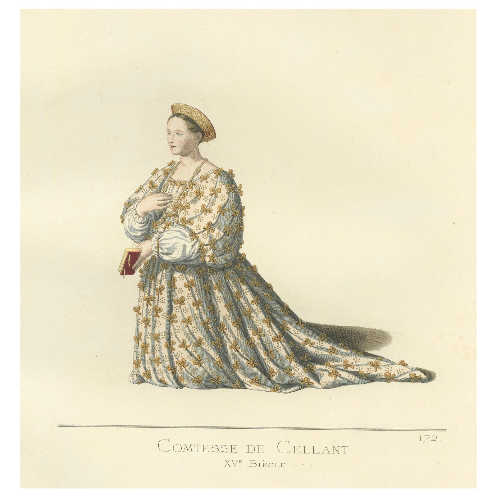 Bianca Maria, Countess of Cellant, 15th Century Italian Costume by Mercuri 1861