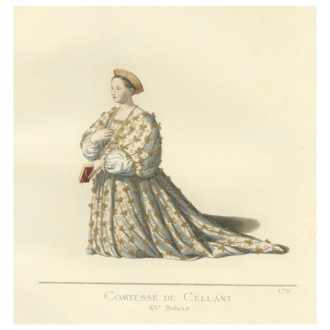 Bianca Maria, Countess of Cellant, 15th Century Italian Costume by Mercuri 1861