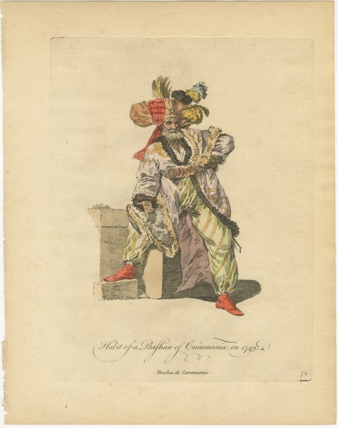 Antique Costume Print, Bashaw of Caramania, Ottoman Figure, 1749, view 2